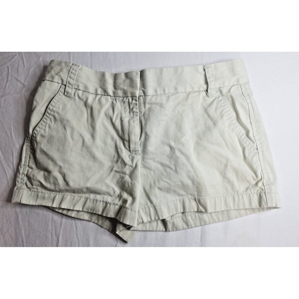 J.Crew Broken-In Chino Shorts Womens 4 White Khaki Classic Summer Cotton Casual